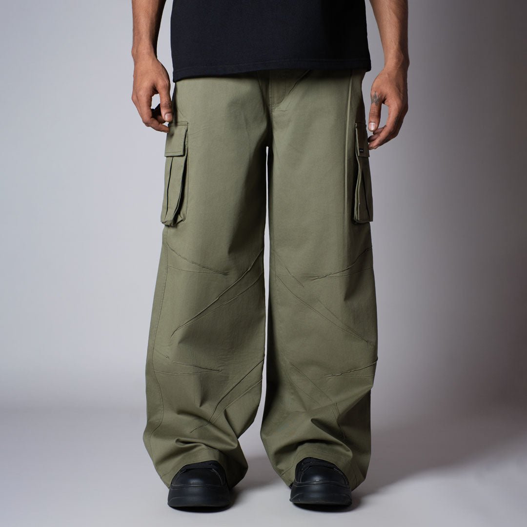 OLIVE TUCKS COTTON CARGO - Hophead