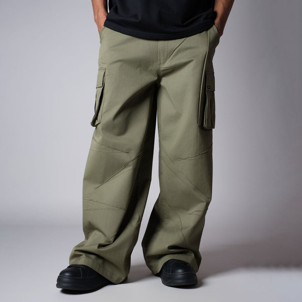 OLIVE TUCKS COTTON CARGO - Hophead