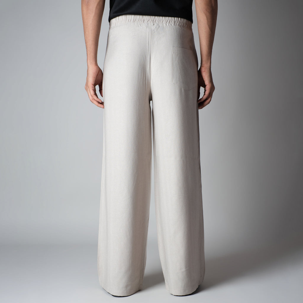 OYSTER CREAM FLOW FABRIC PANT - Hophead