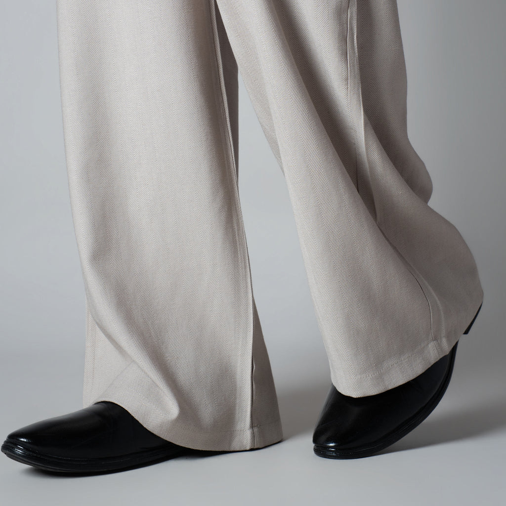 OYSTER CREAM FLOW FABRIC PANT - Hophead