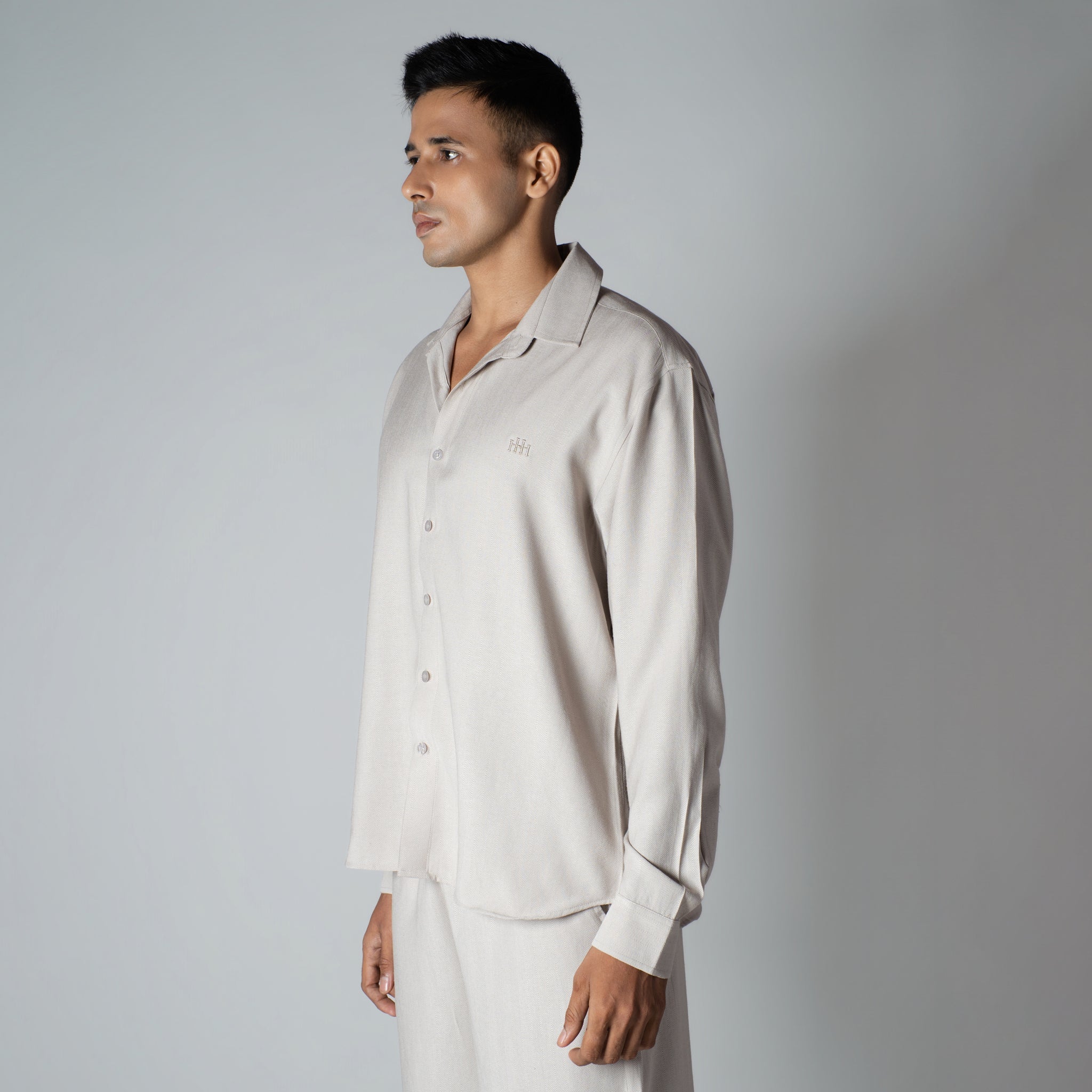 PALE GREY FLOW FABRIC SHIRT - Hophead