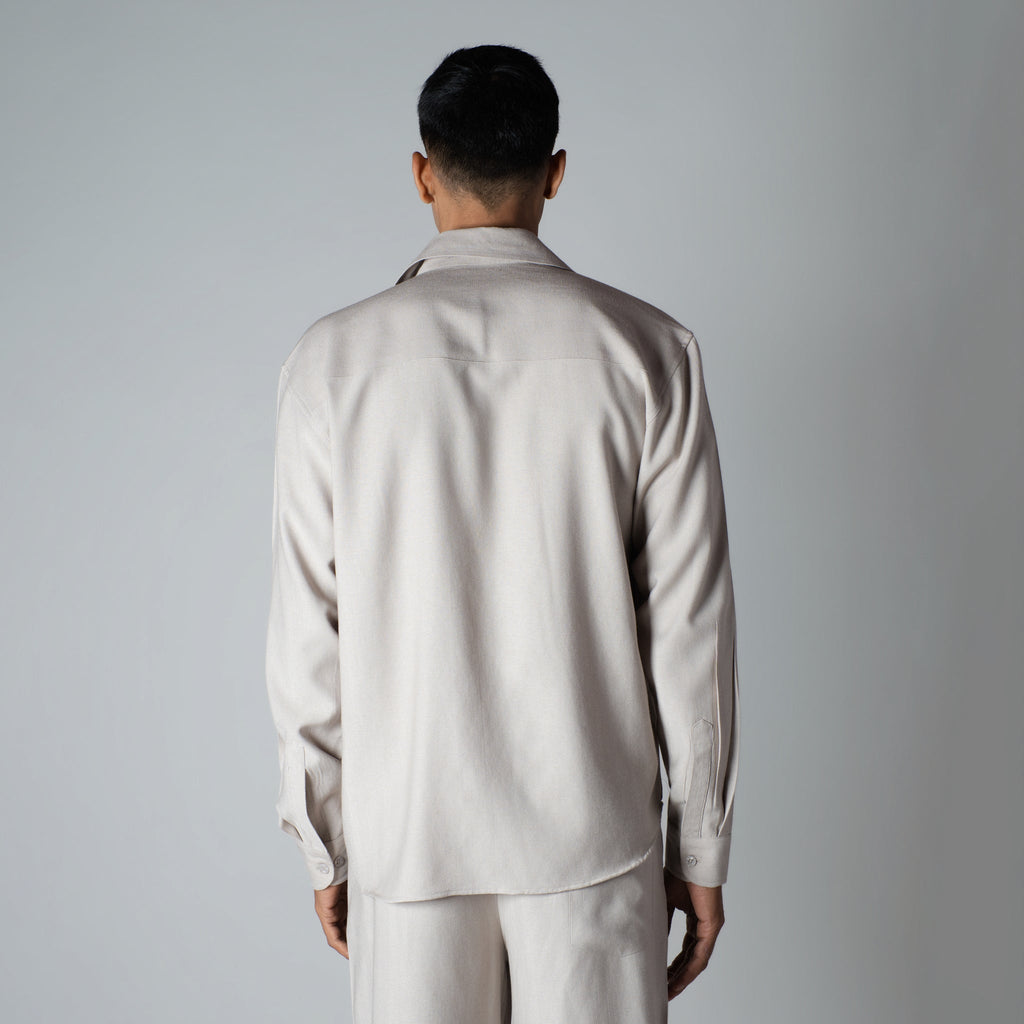 PALE GREY FLOW FABRIC SHIRT - Hophead