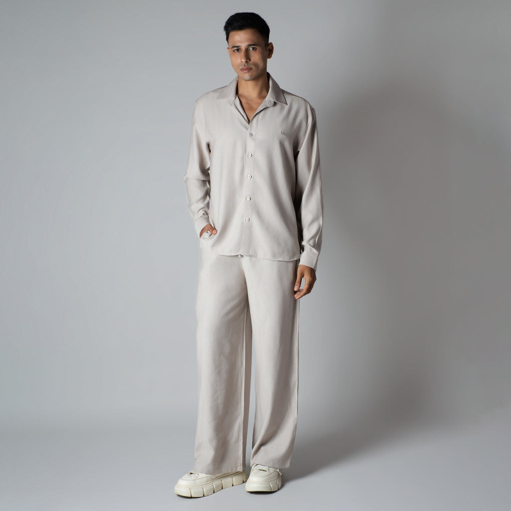 PALE GREY FLOW FABRIC SHIRT - Hophead