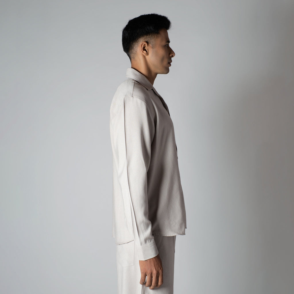 PALE GREY FLOW FABRIC SHIRT - Hophead