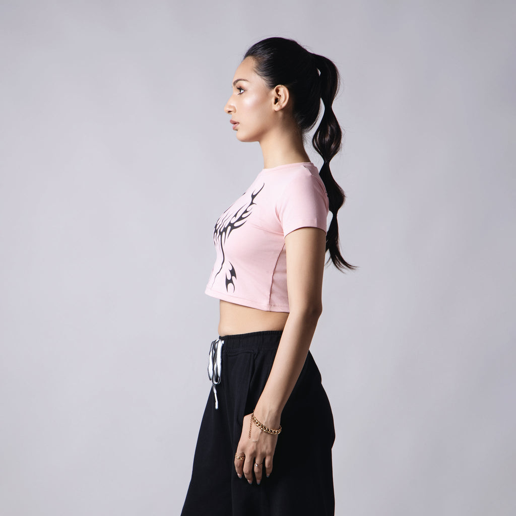 PINK FEATHER CROP TOP - Hophead