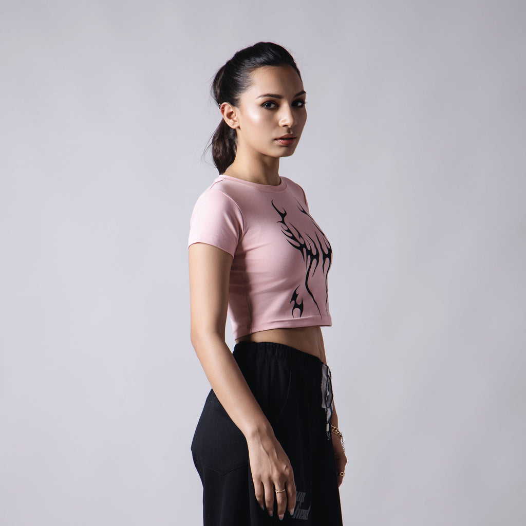 PINK FEATHER CROP TOP - Hophead
