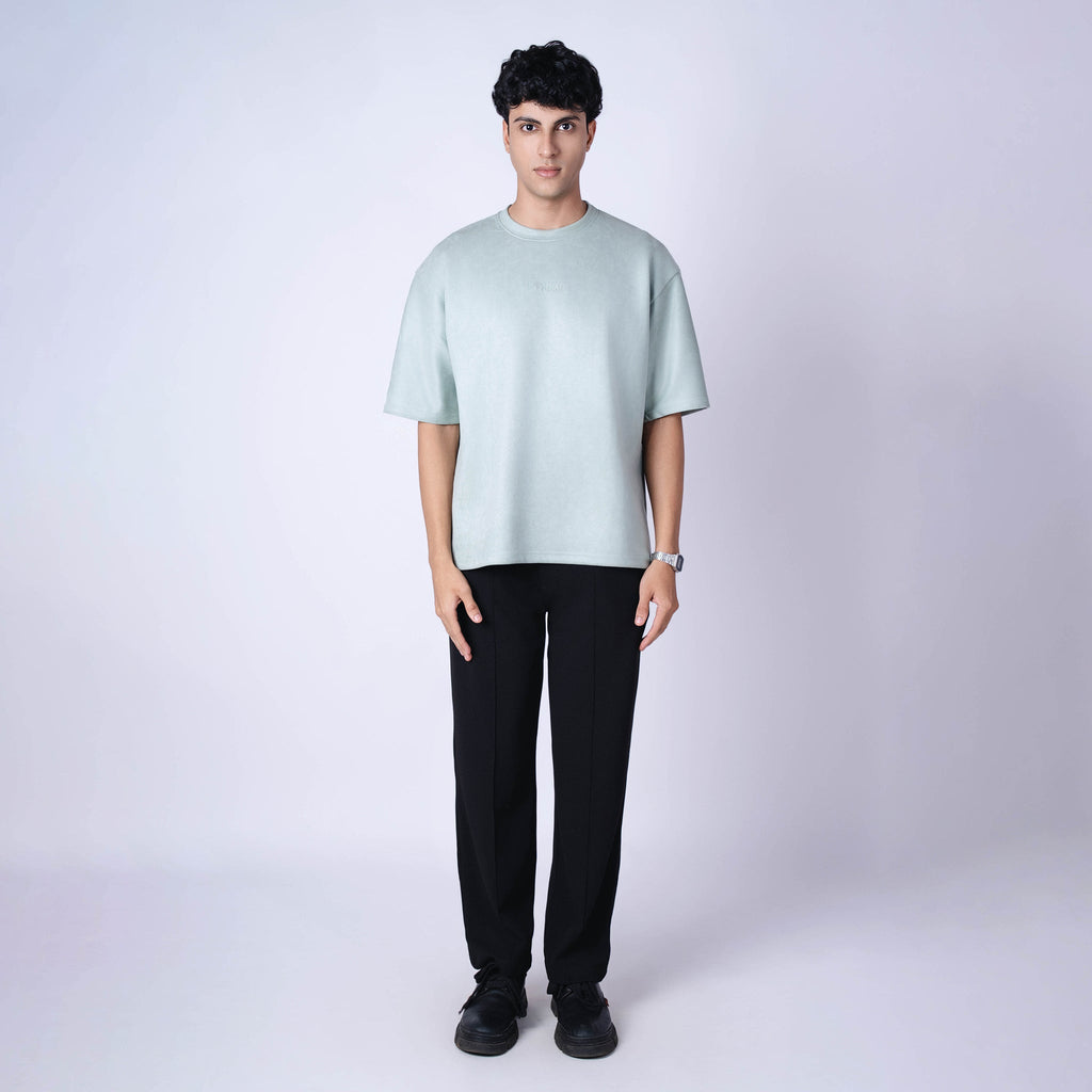 PISTACHIO EMBROIDERED SUEDE T - SHIRT - Hophead