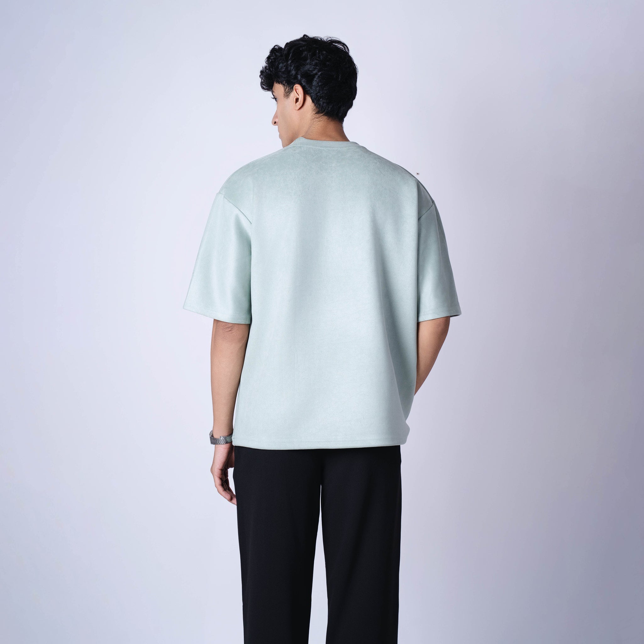 PISTACHIO EMBROIDERED SUEDE T - SHIRT - Hophead