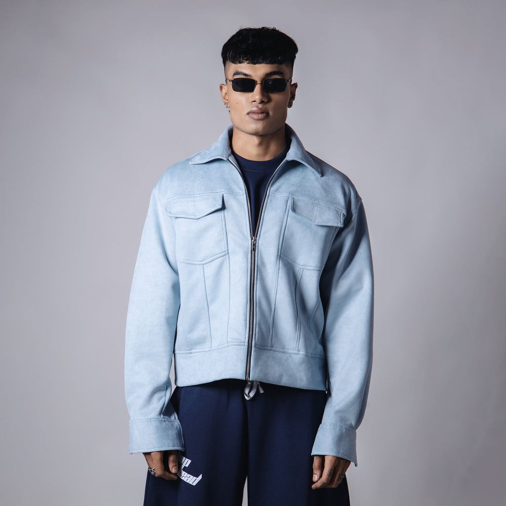 POWDER BLUE SUEDE CLASSIC JACKET - Hophead