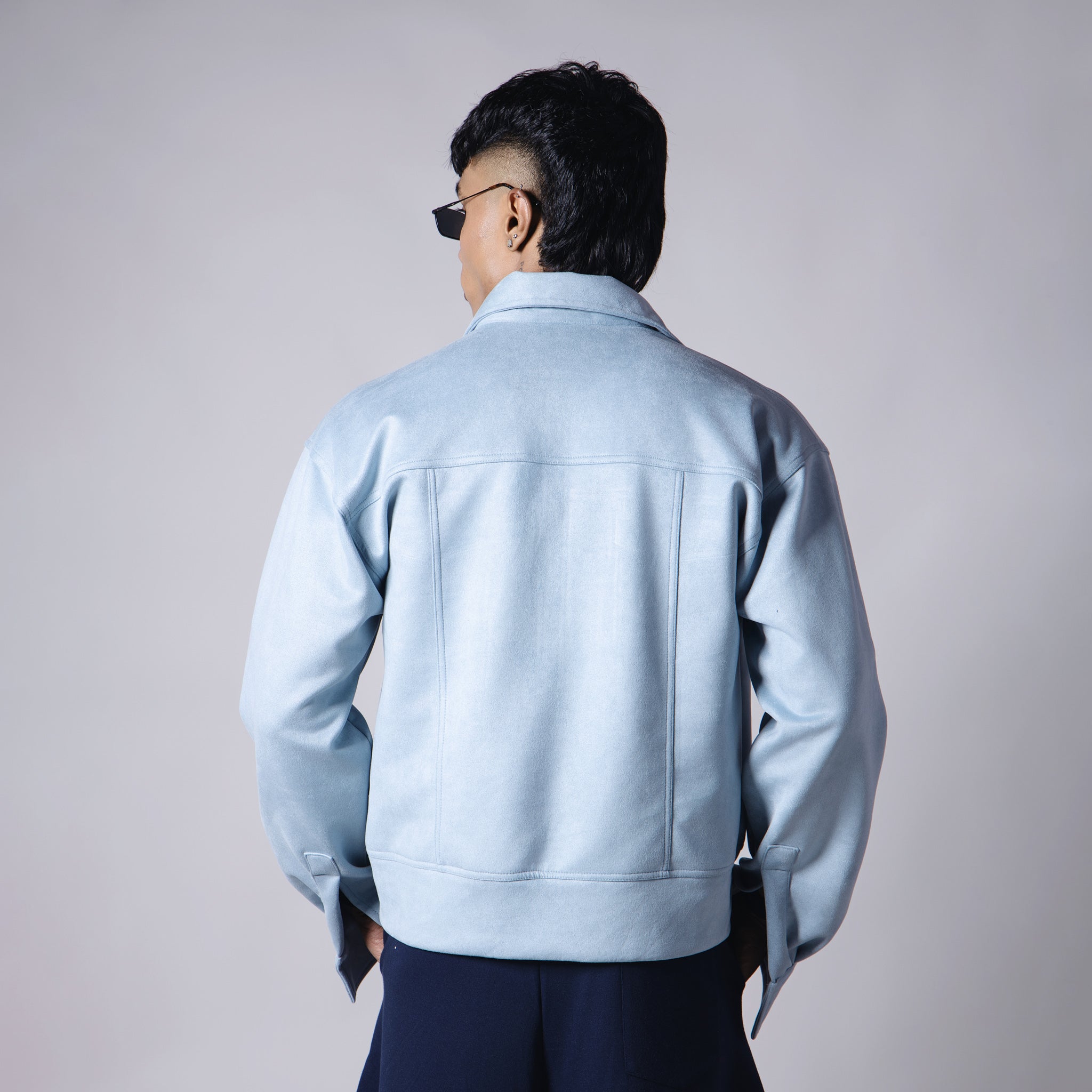 POWDER BLUE SUEDE CLASSIC JACKET - Hophead
