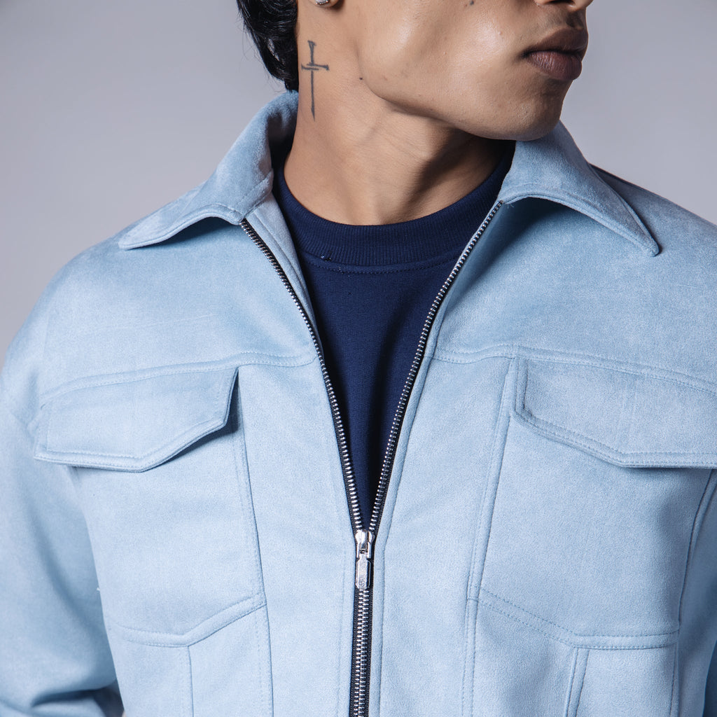 POWDER BLUE SUEDE CLASSIC JACKET - Hophead