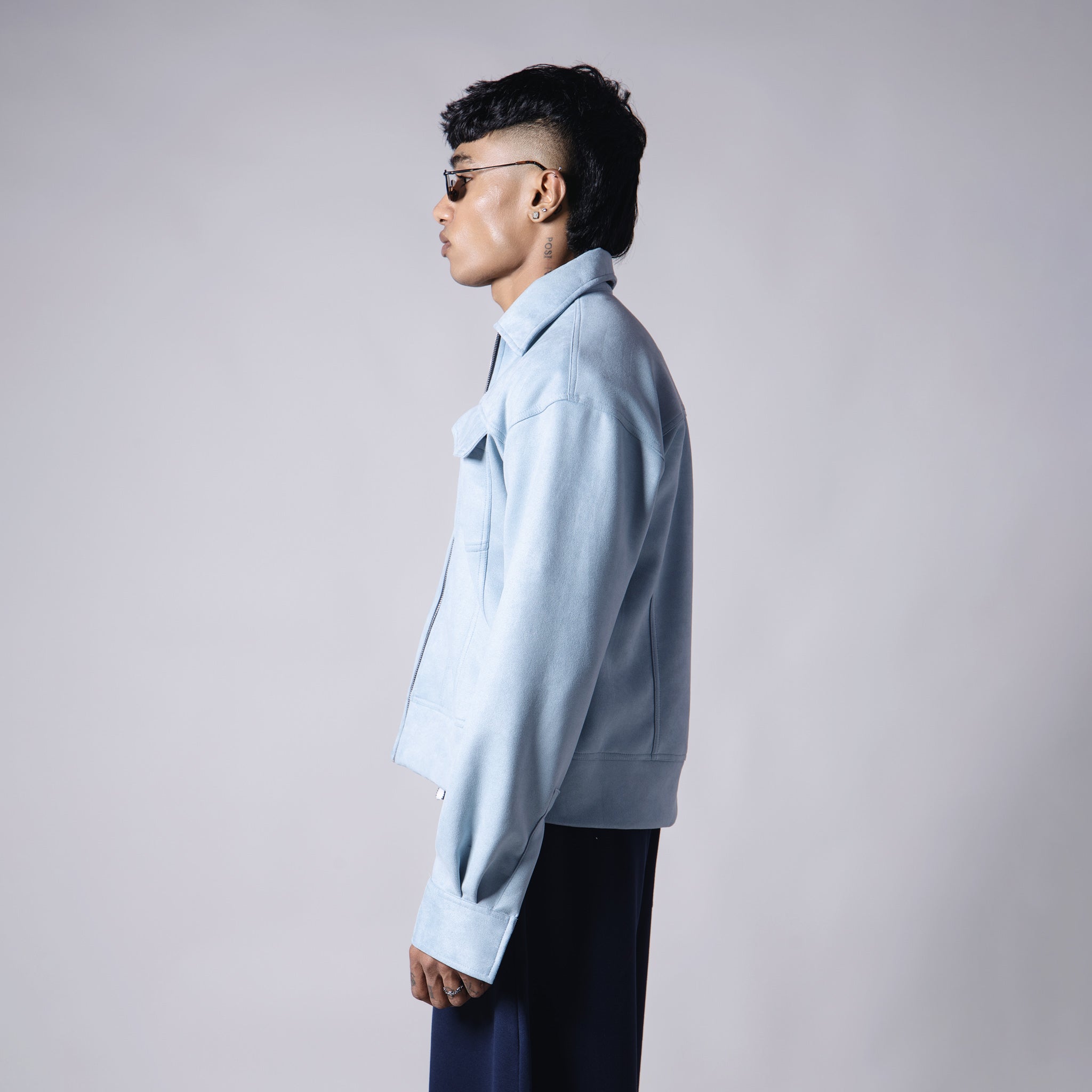 POWDER BLUE SUEDE CLASSIC JACKET - Hophead