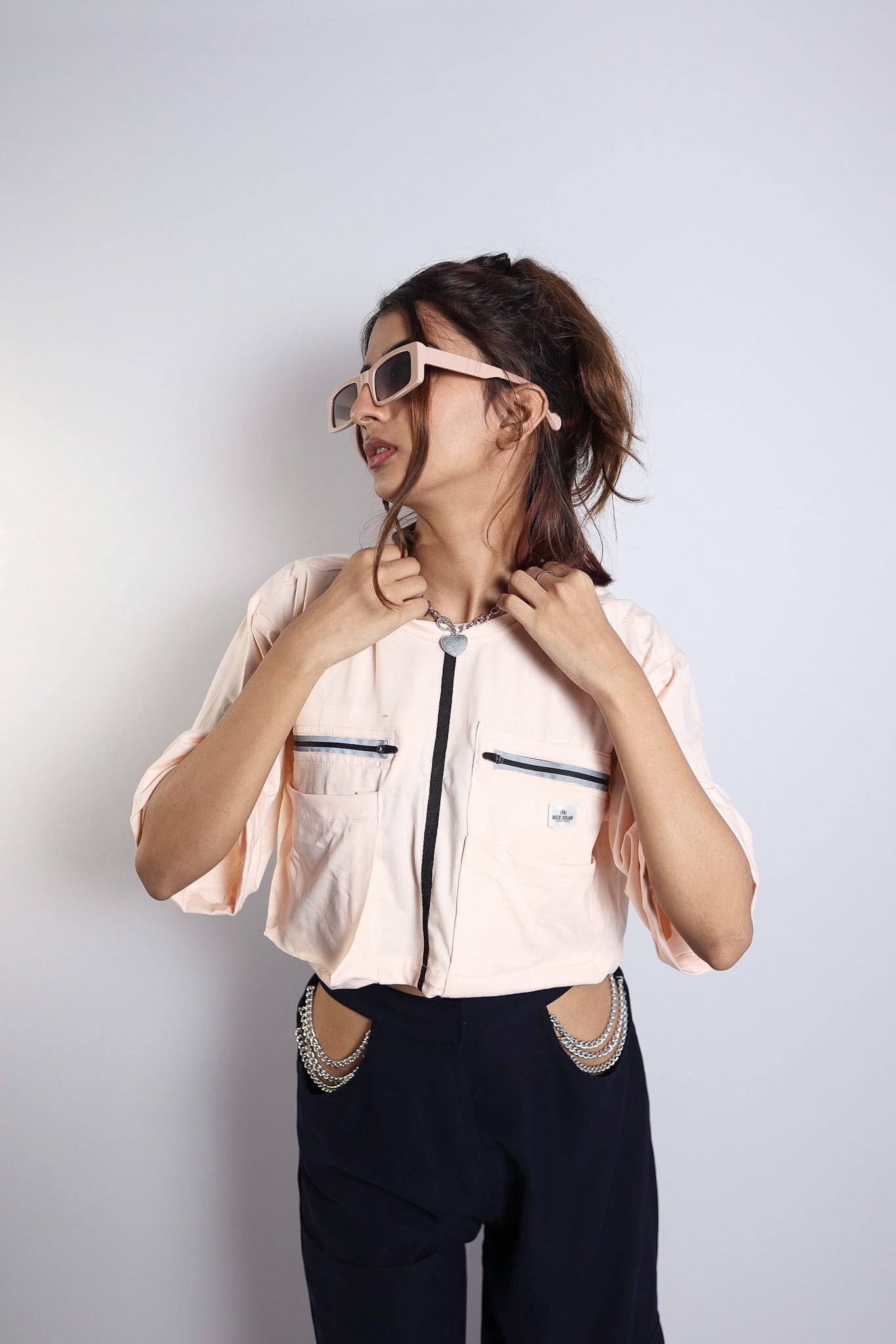 POWDER PINK LOOSE CROP TOP - Hophead