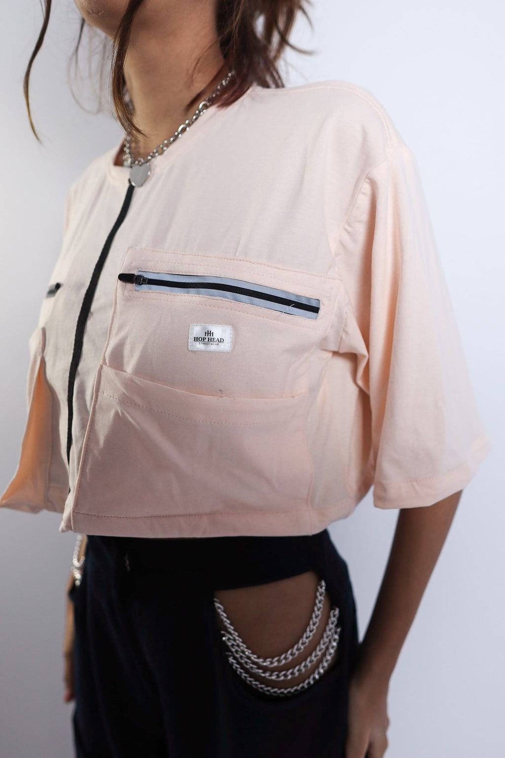 POWDER PINK LOOSE CROP TOP - Hophead