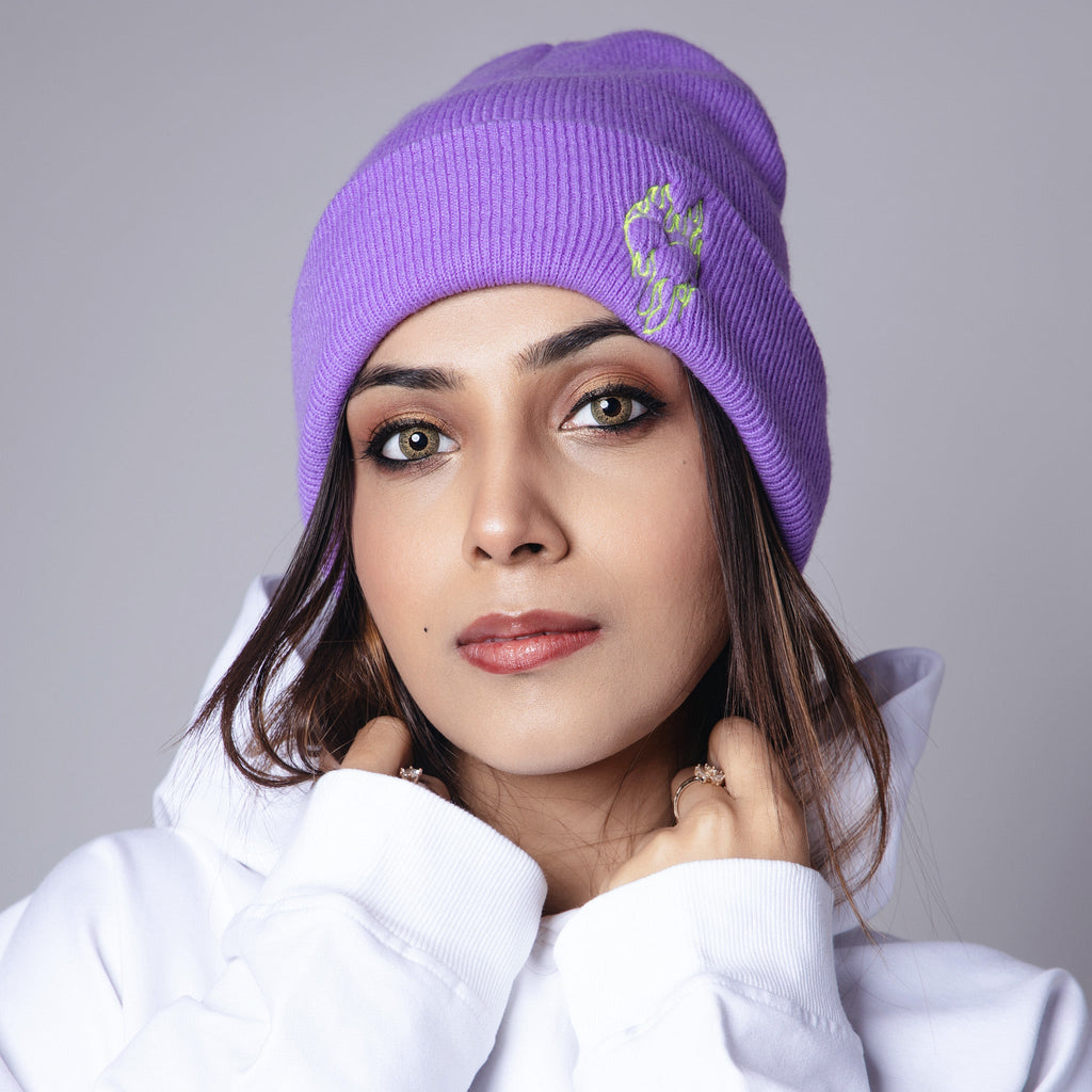 PURPLE EMBROIDERED BEANIE - Hophead