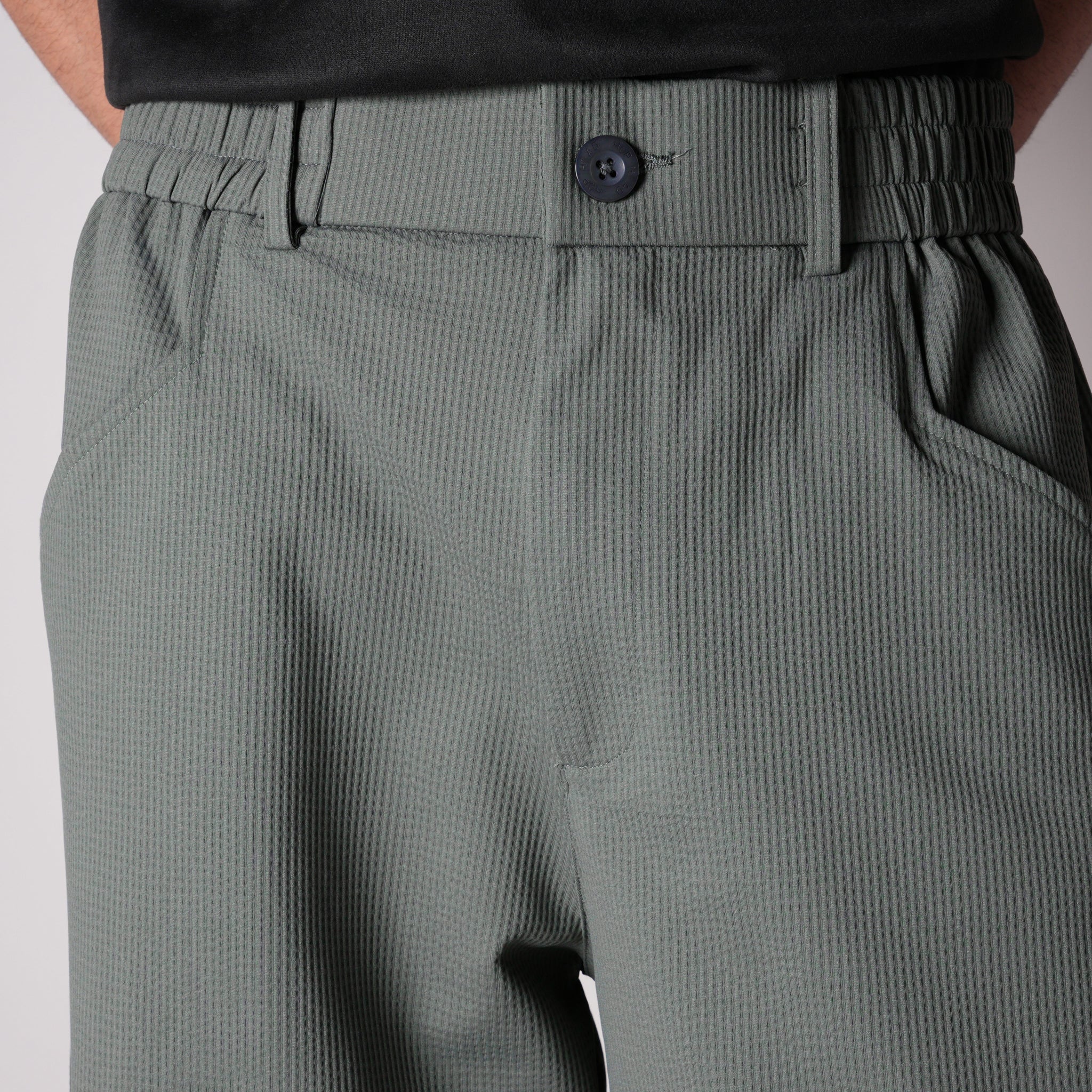 SAGE GREEN PIN - RIB WIDE PANTS - Hophead