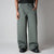 SAGE GREEN PIN-RIB WIDE PANTS
