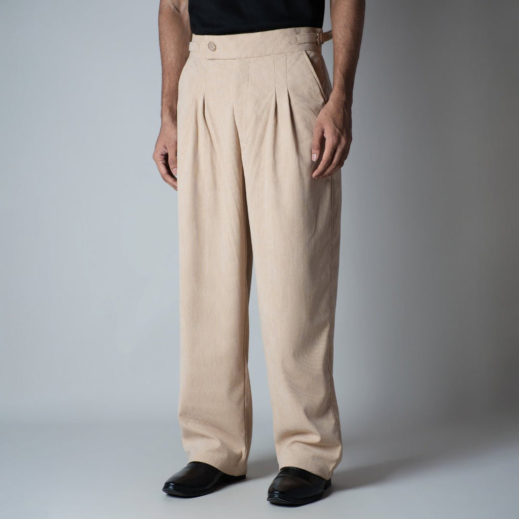SAND CORDUROY FORMAL TROUSER - Hophead