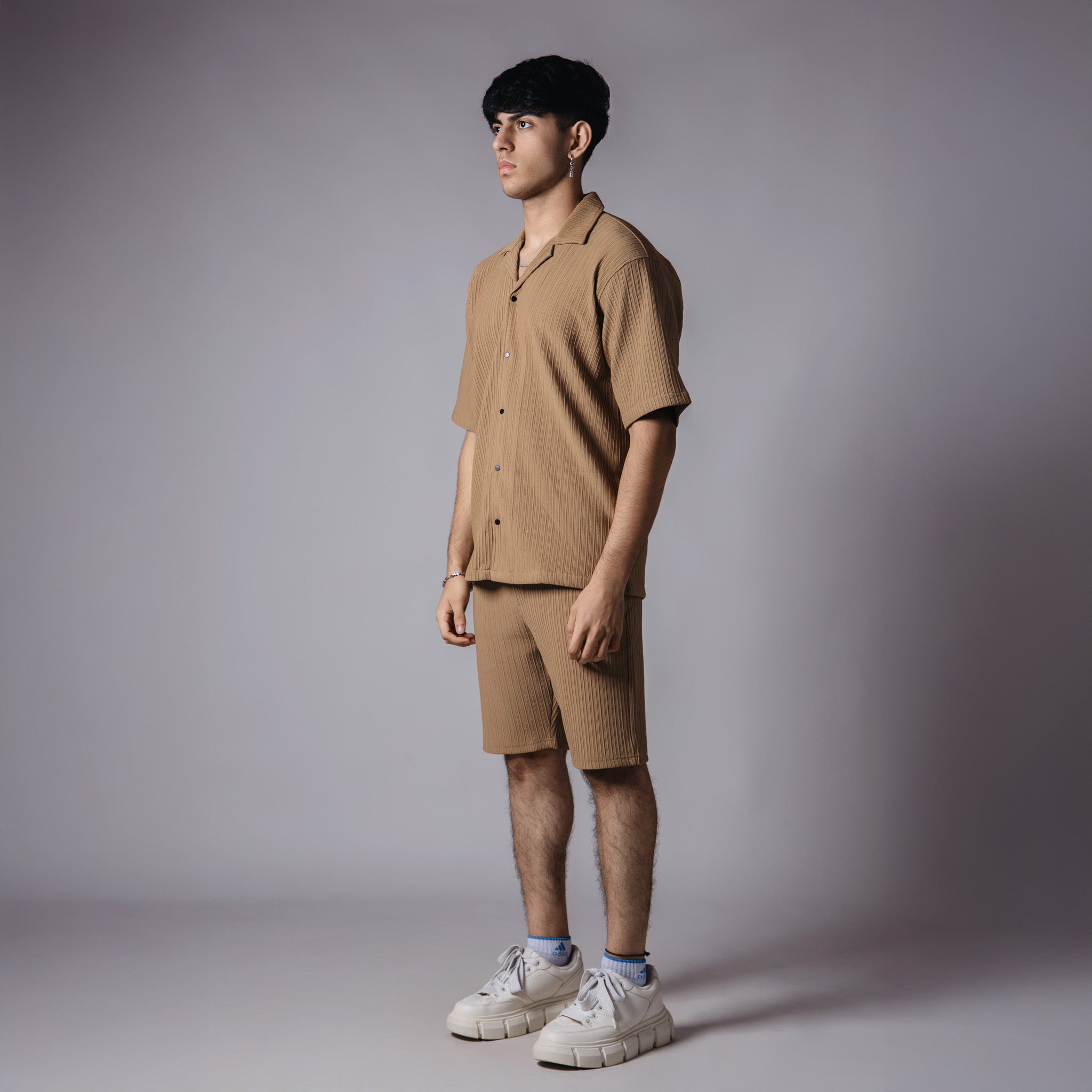 SAND STRIPPED TEXTURED CO - ORD SET - Hophead