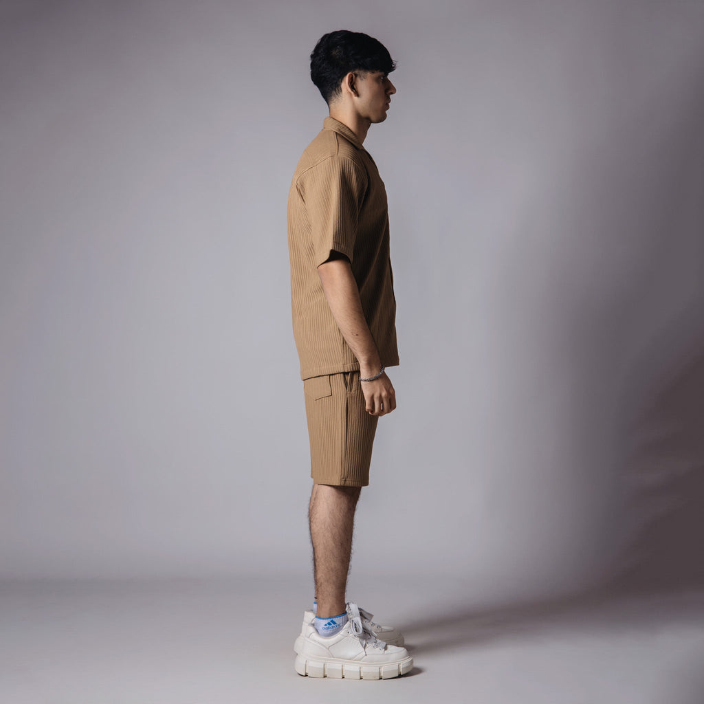 SAND STRIPPED TEXTURED CO - ORD SET - Hophead