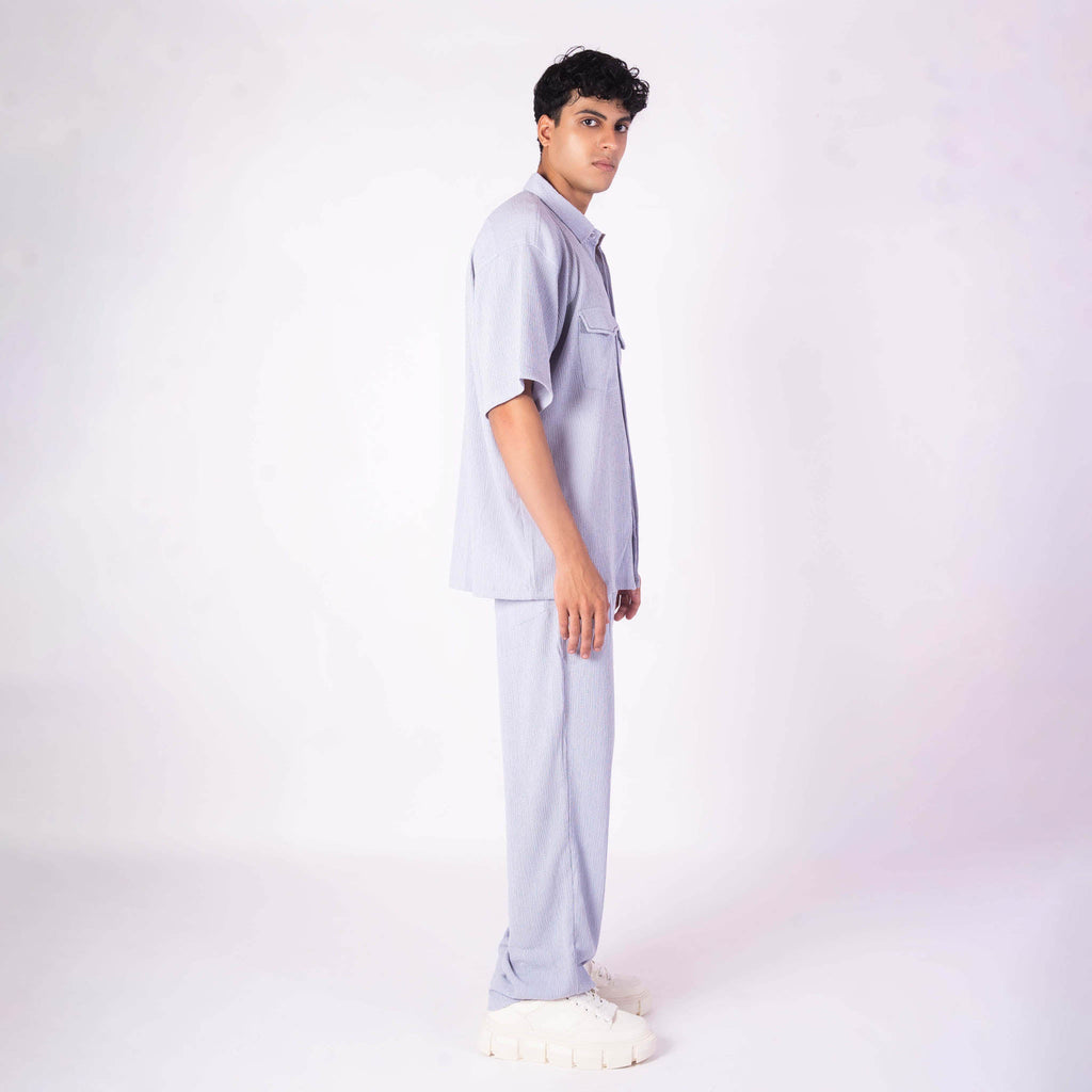 SILVER GREY CRINKLE CO - ORD SET - Hophead