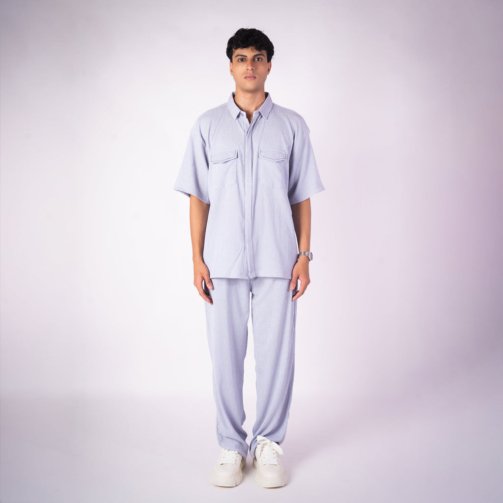 SILVER GREY CRINKLE CO - ORD SET - Hophead