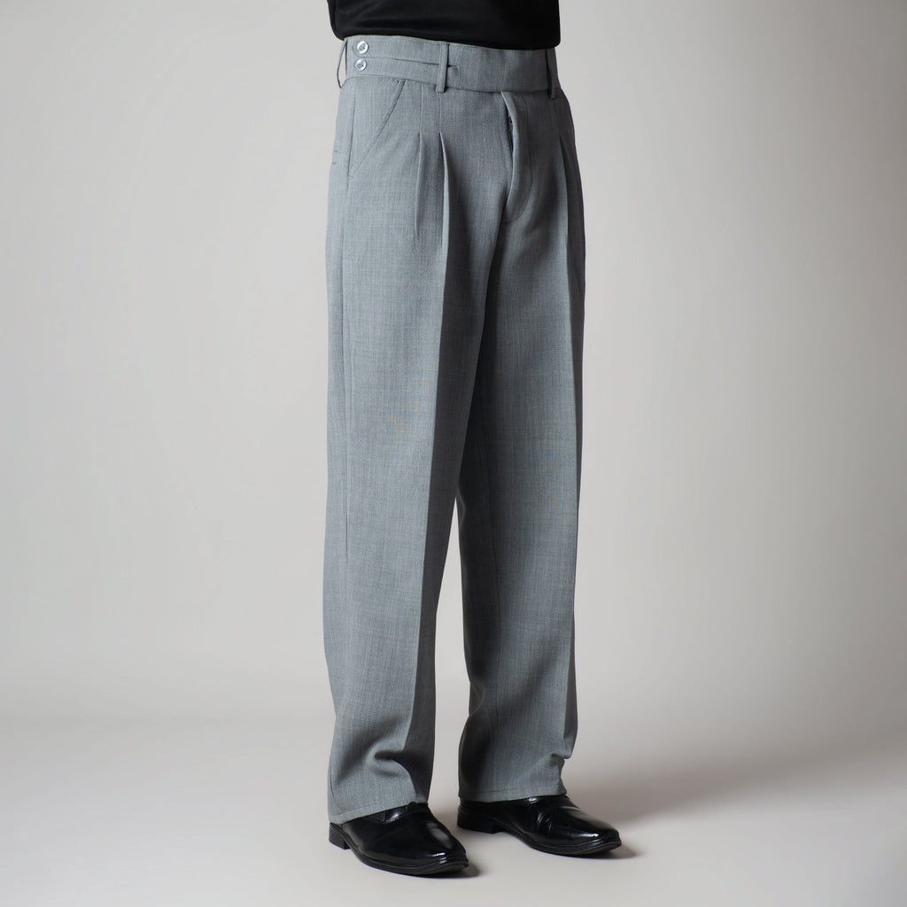 SILVER GREY DOUBLE FLAP TROUSER - Hophead