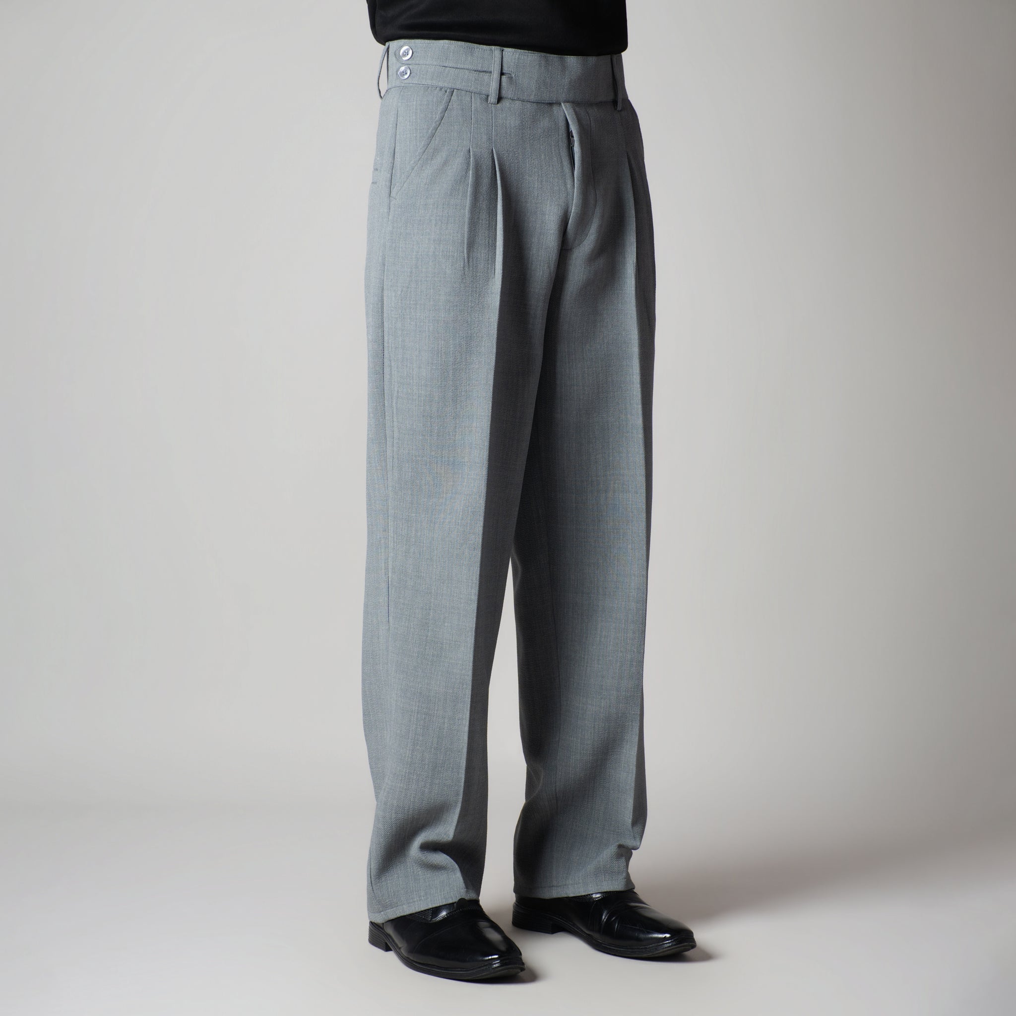 SILVER GREY DOUBLE FLAP TROUSER - Hophead