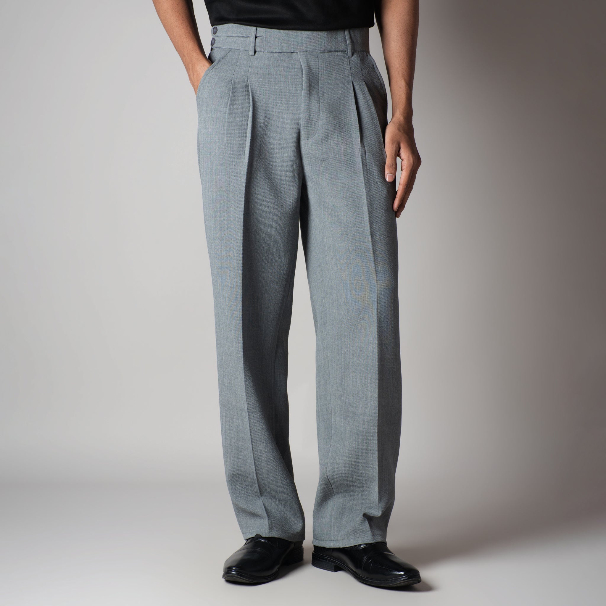 SILVER GREY DOUBLE FLAP TROUSER - Hophead
