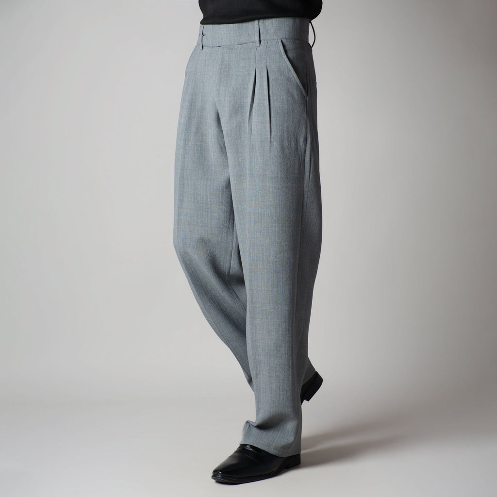 SILVER GREY DOUBLE FLAP TROUSER - Hophead