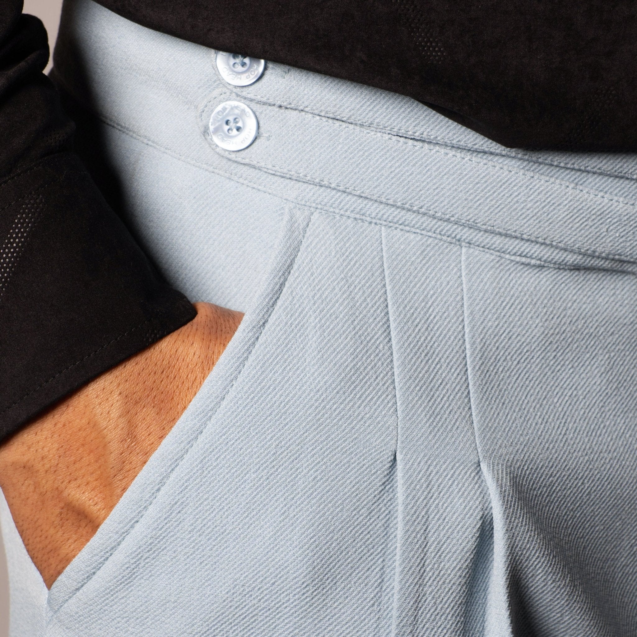 SKY BLUE DOUBLE FLAP TROUSER - Hophead