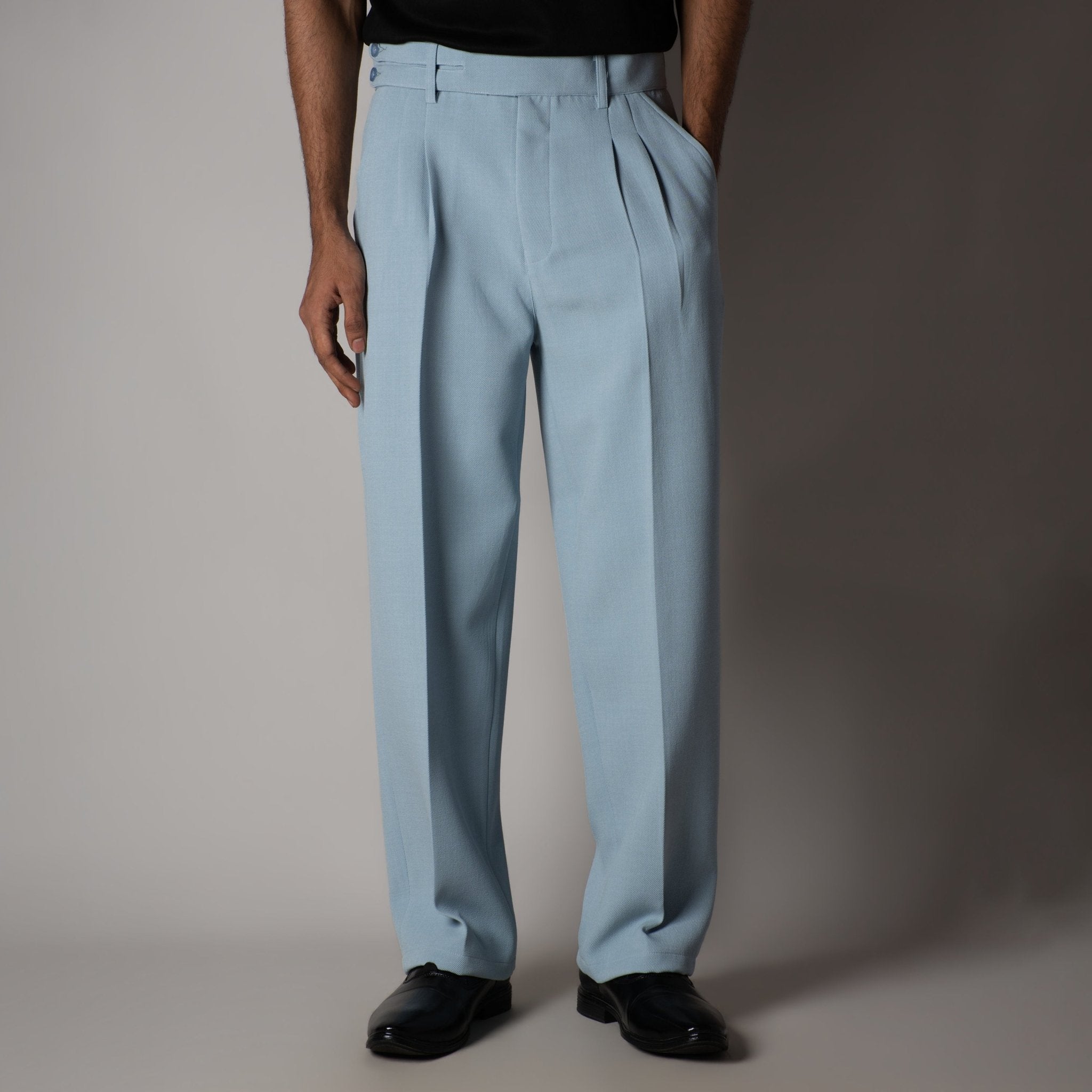 SKY BLUE DOUBLE FLAP TROUSER - Hophead