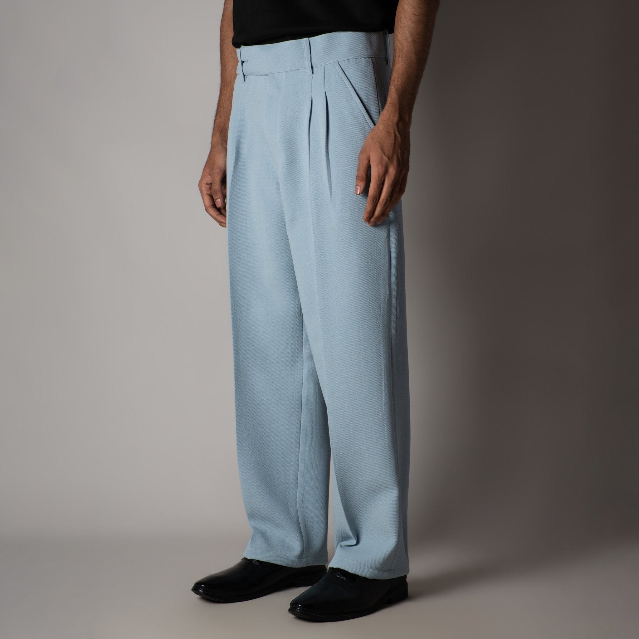 SKY BLUE DOUBLE FLAP TROUSER - Hophead