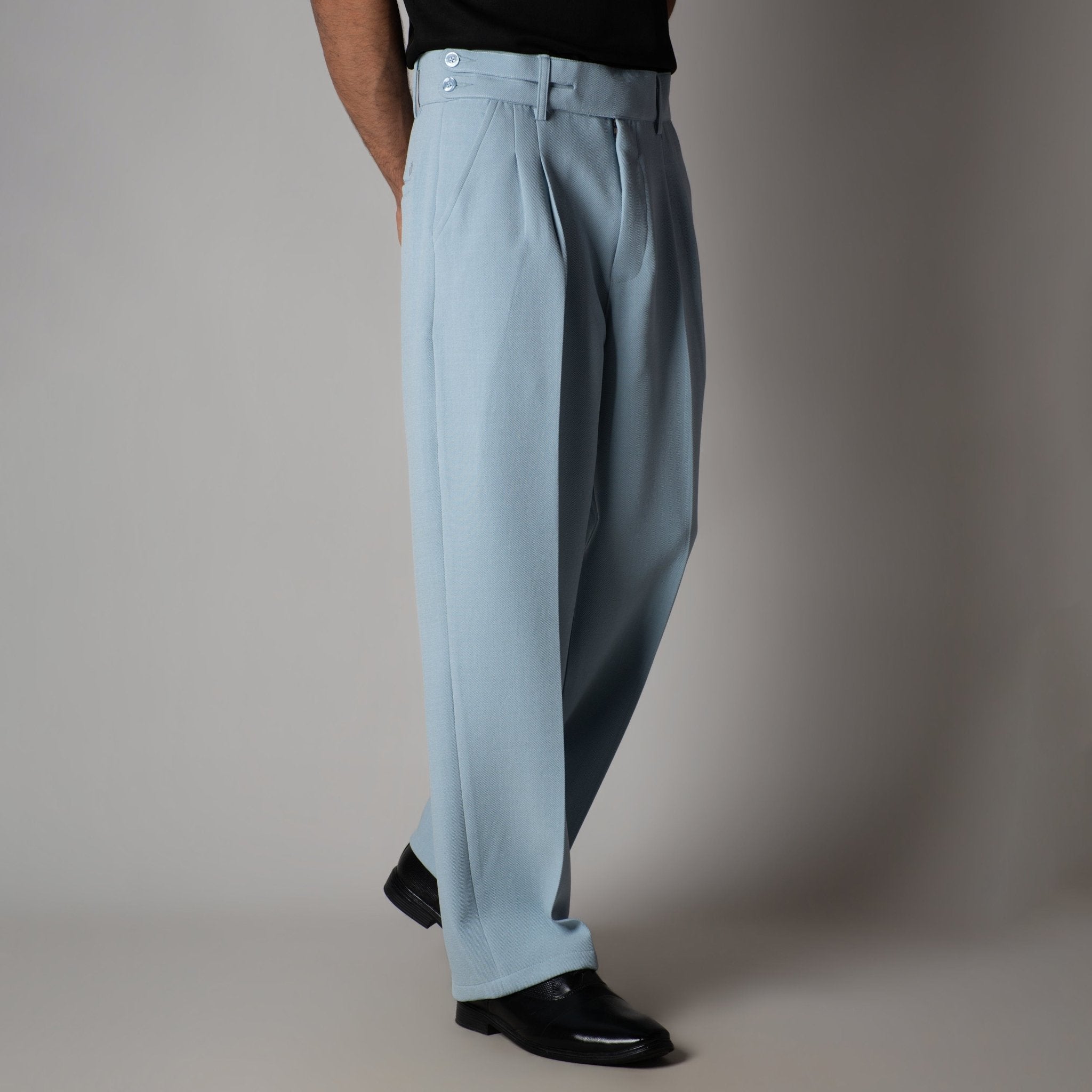 SKY BLUE DOUBLE FLAP TROUSER - Hophead
