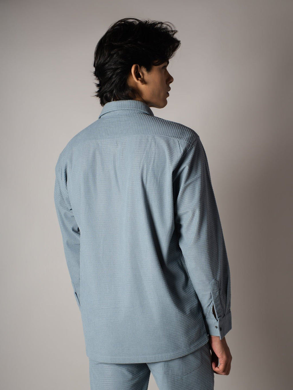Sky Blue Waffle Button Down Shirt - Hophead