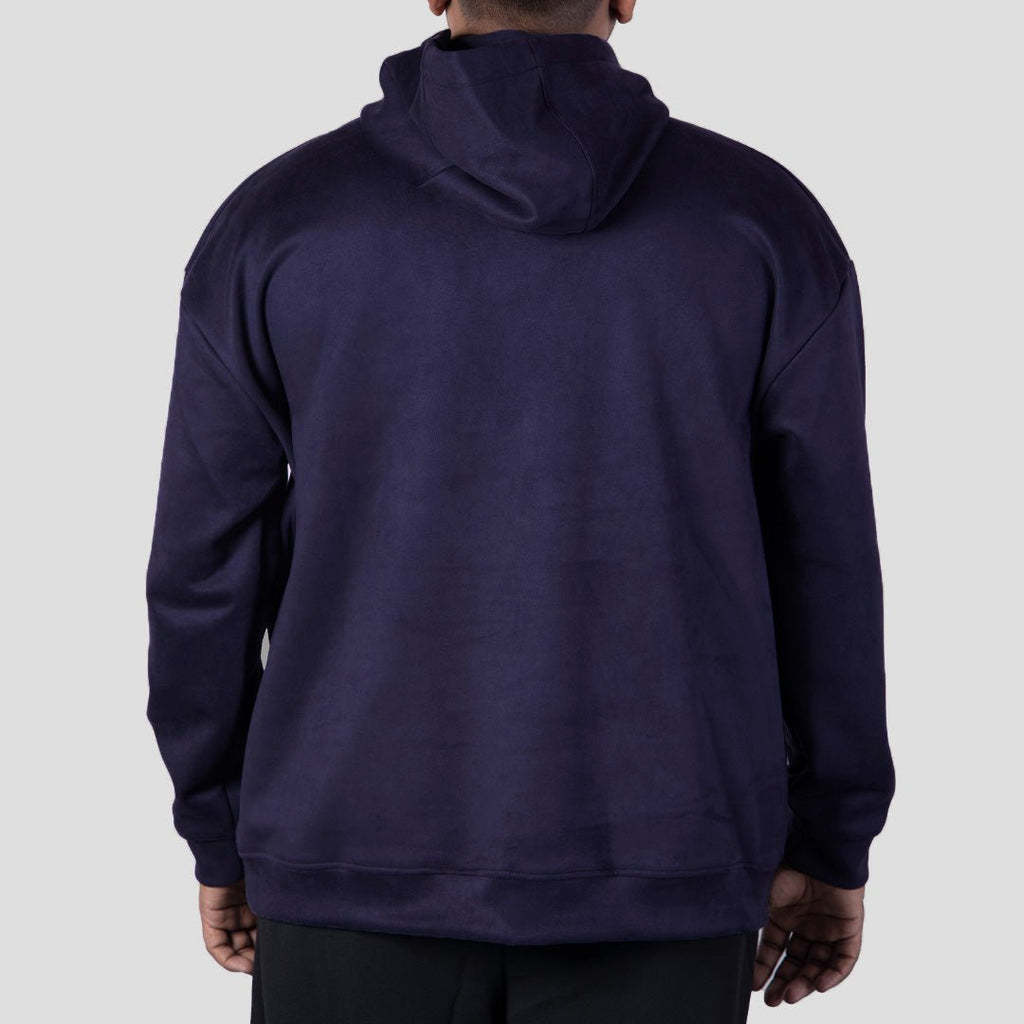 SPACE BLUE OVERSIZED SUEDE HOODIE - Hophead