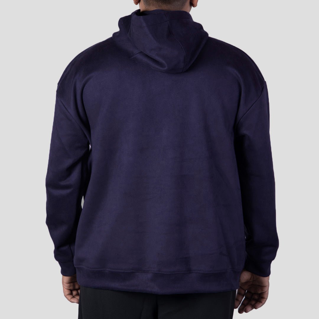 SPACE BLUE OVERSIZED SUEDE HOODIE - Hophead