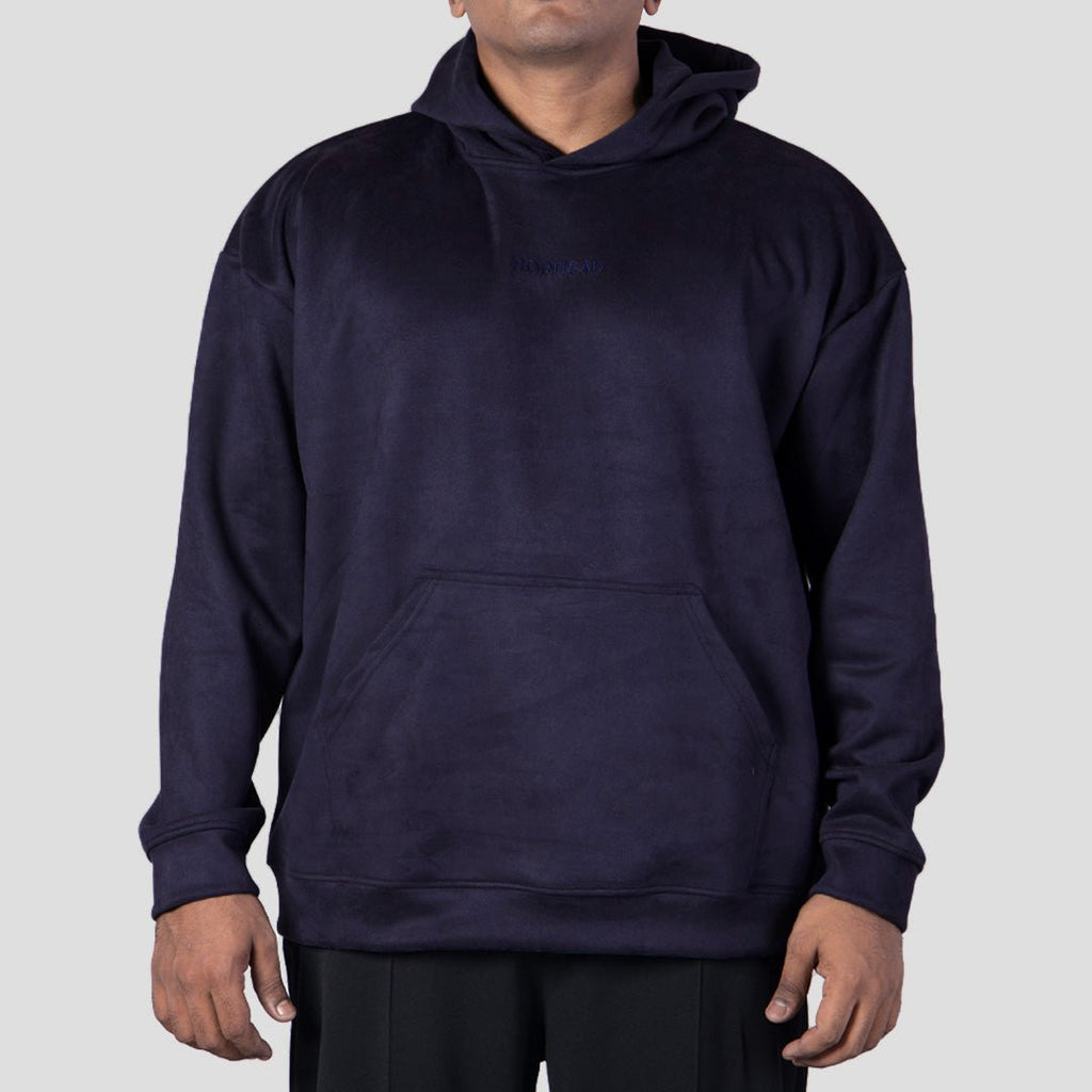 SPACE BLUE OVERSIZED SUEDE HOODIE - Hophead