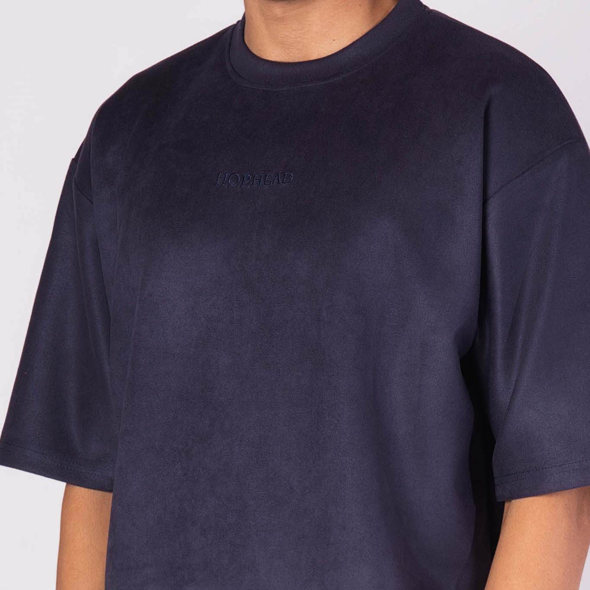 SPACE BLUE SUEDE EMBROIDERED T - SHIRT - Hophead