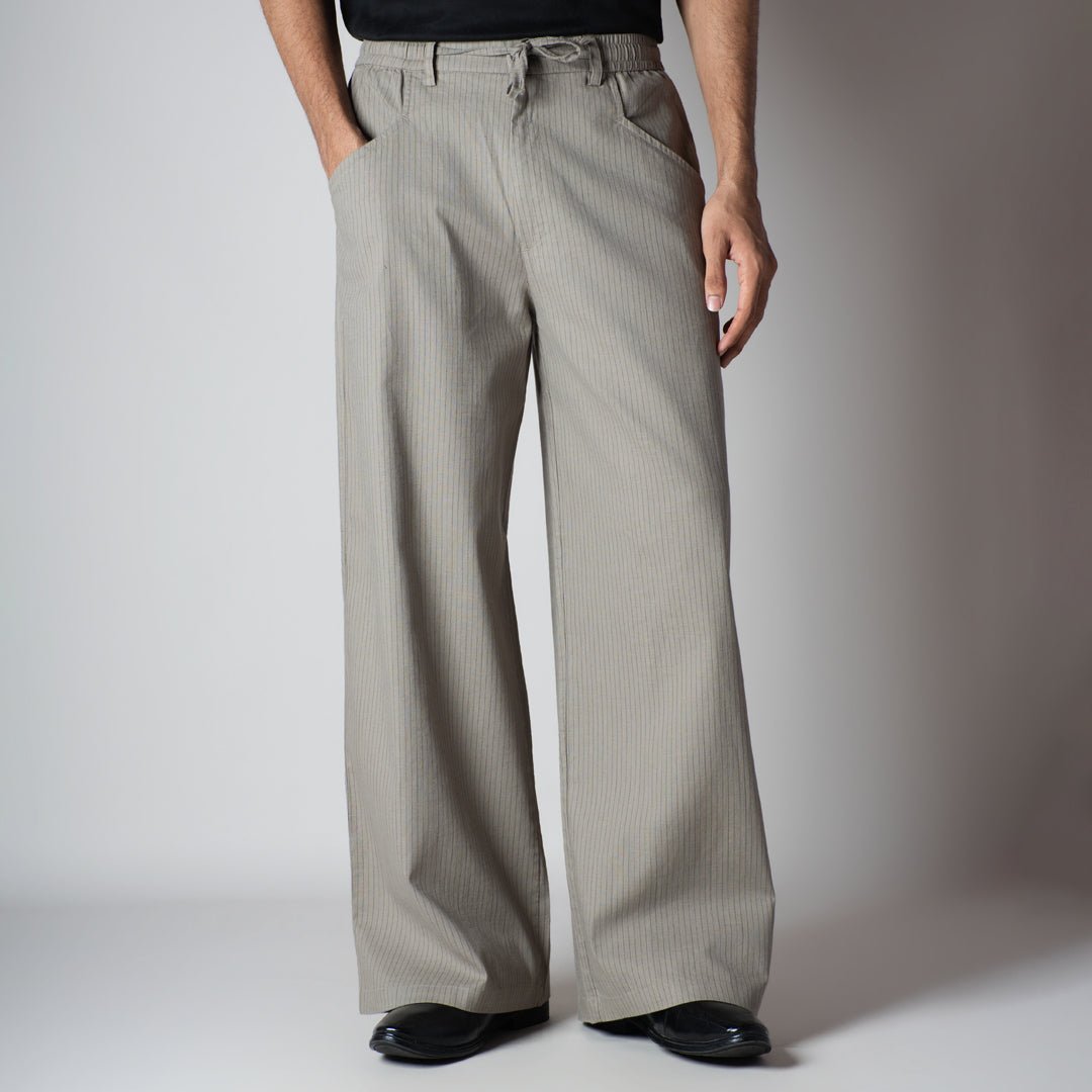 STONE GREY VERTICAL STRIPED PANT - Hophead