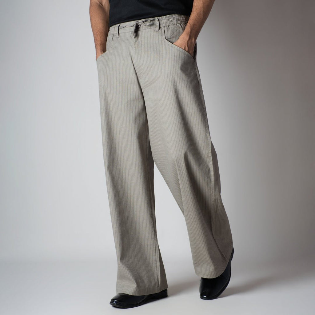 STONE GREY VERTICAL STRIPED PANT - Hophead