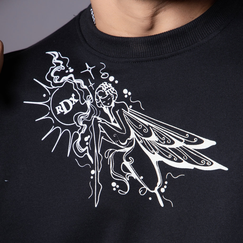 SUN FAIRY BLACK GRAPHIC T - SHIRT - Hophead