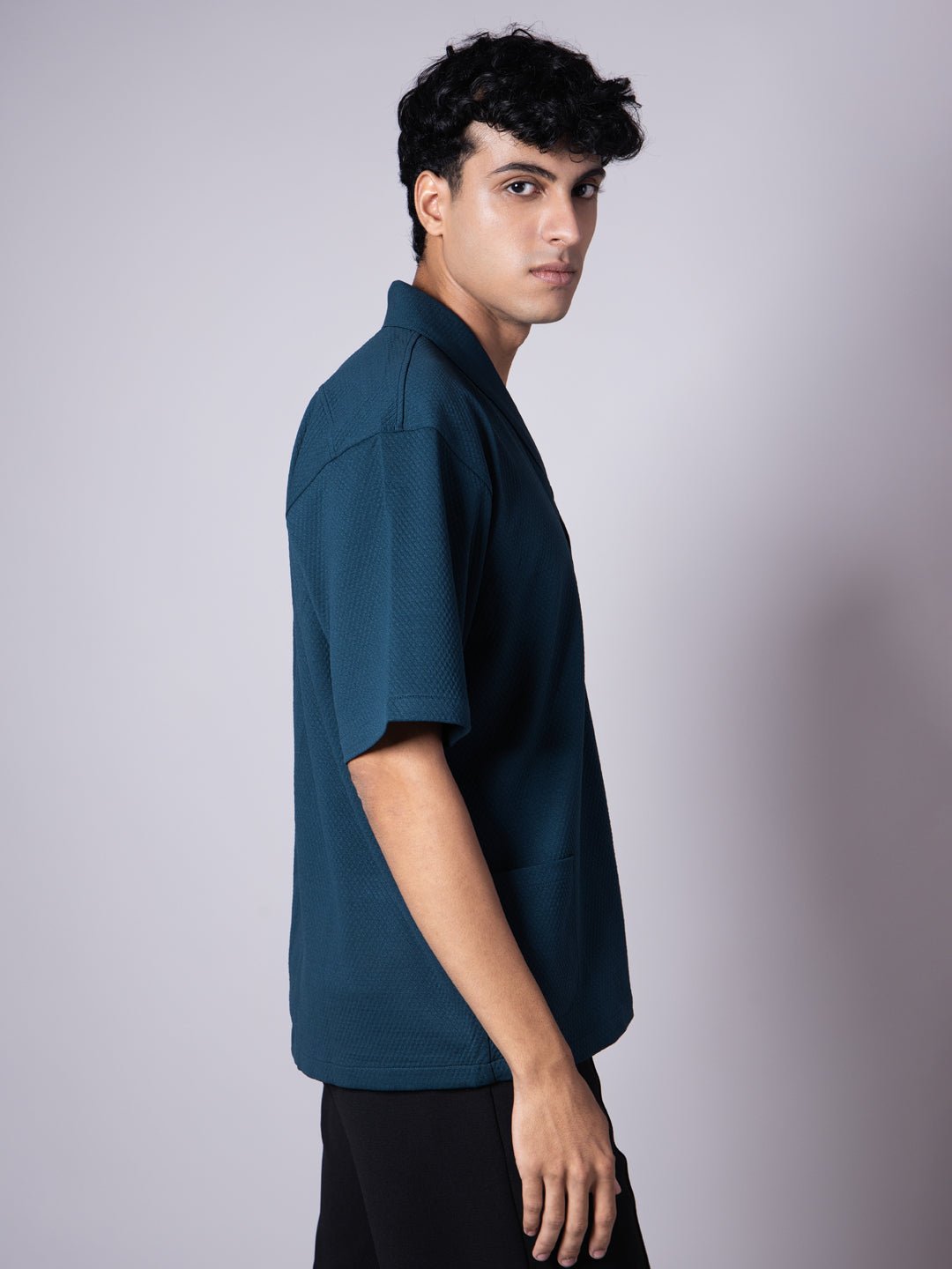 TURQUOISE BLAZER COLLARED SHIRT - Hophead