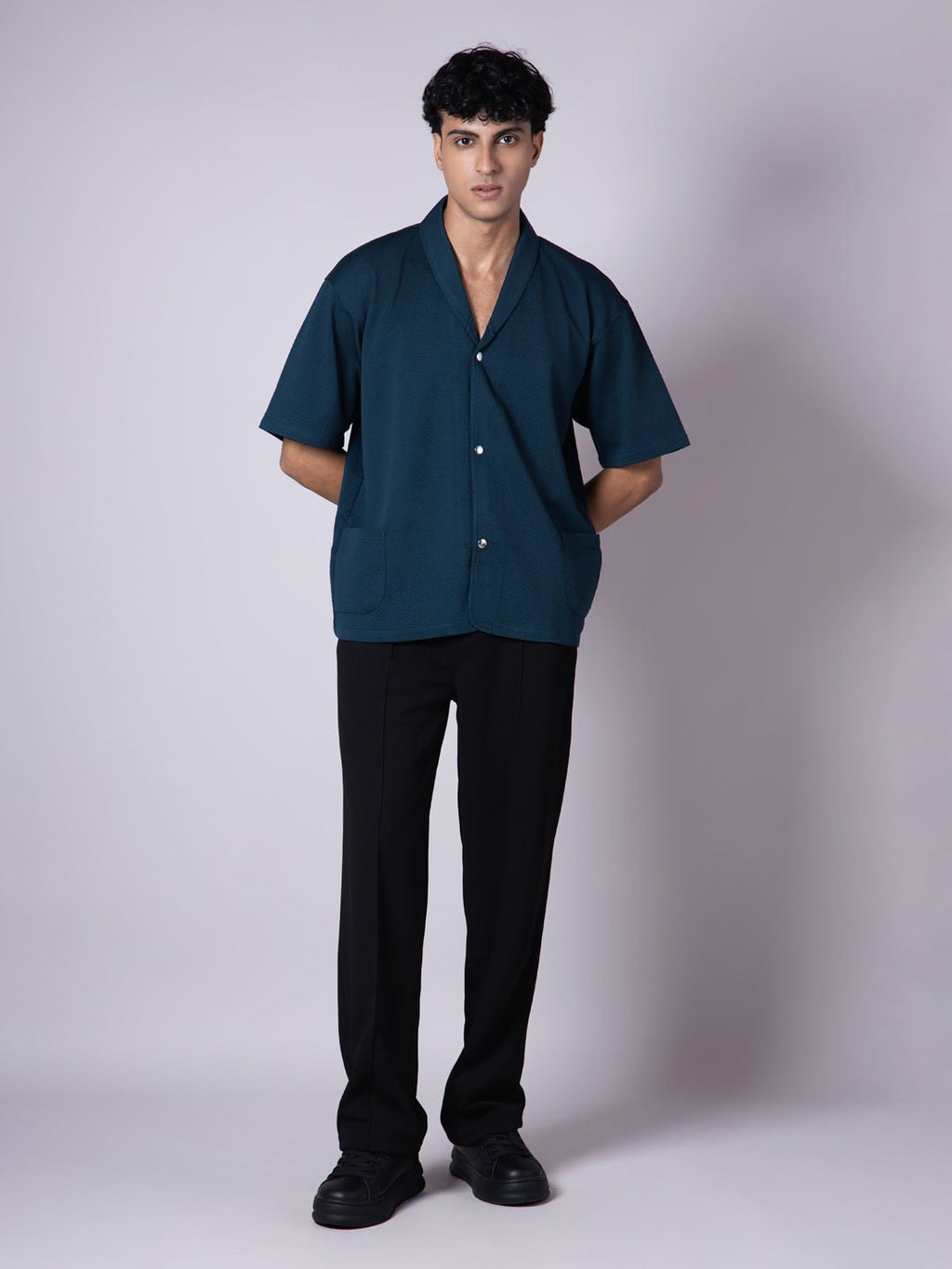 TURQUOISE BLAZER COLLARED SHIRT - Hophead