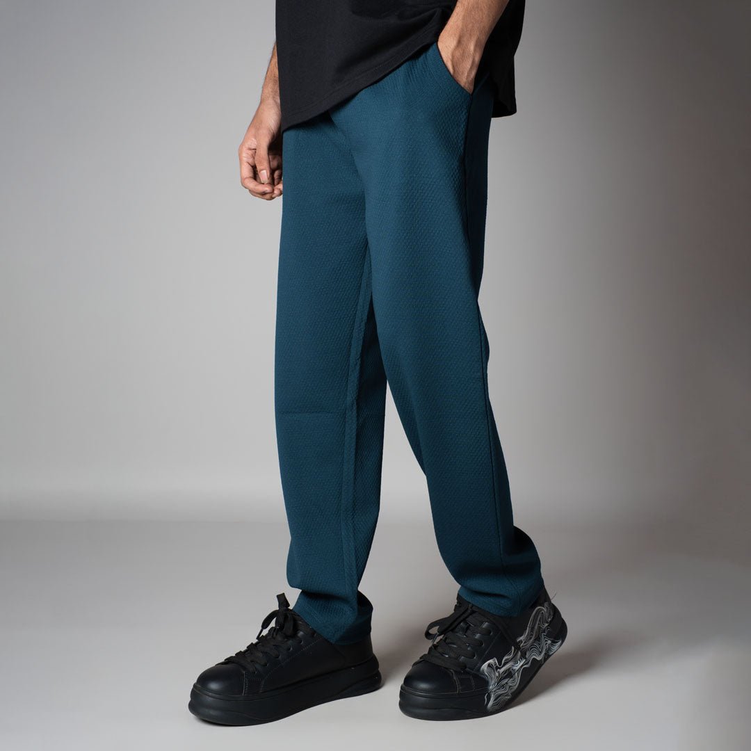 TURQUOISE BLUE TEXTURED SWEATPANT - Hophead