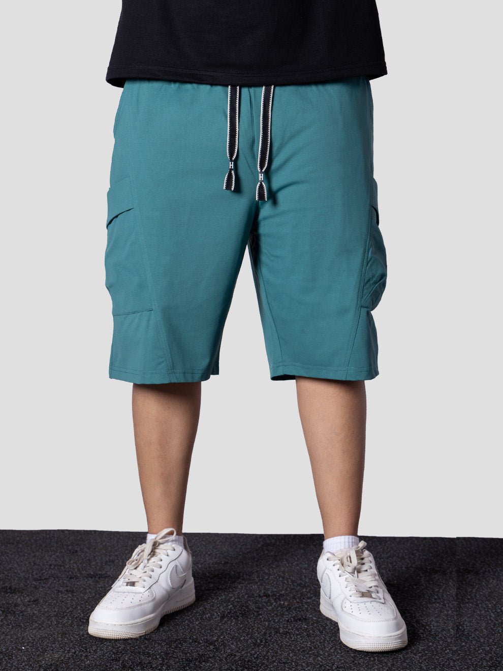 TURQUOISE CARPENTER POCKET OVERSIZED SHORTS - Hophead