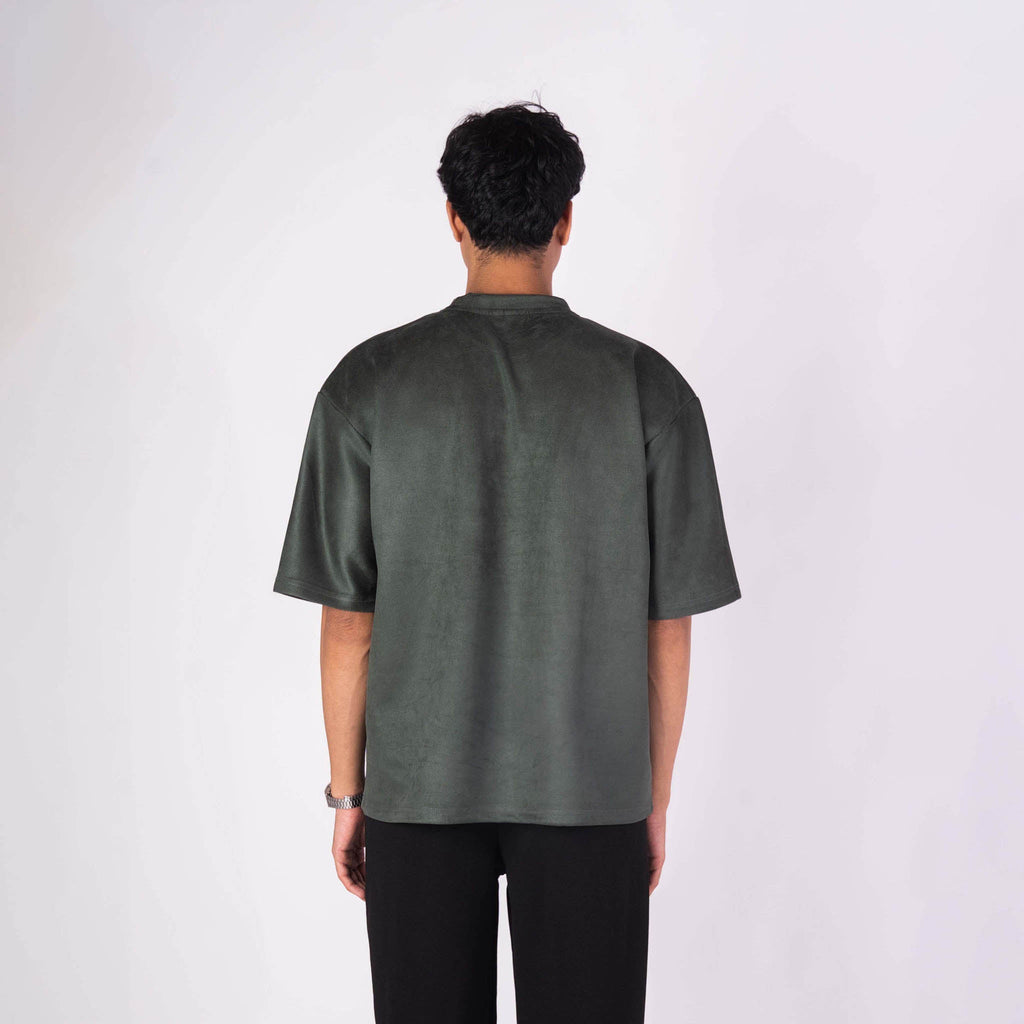 VINEYARD GREEN EMBROIDERED SUEDE T - SHIRT - Hophead