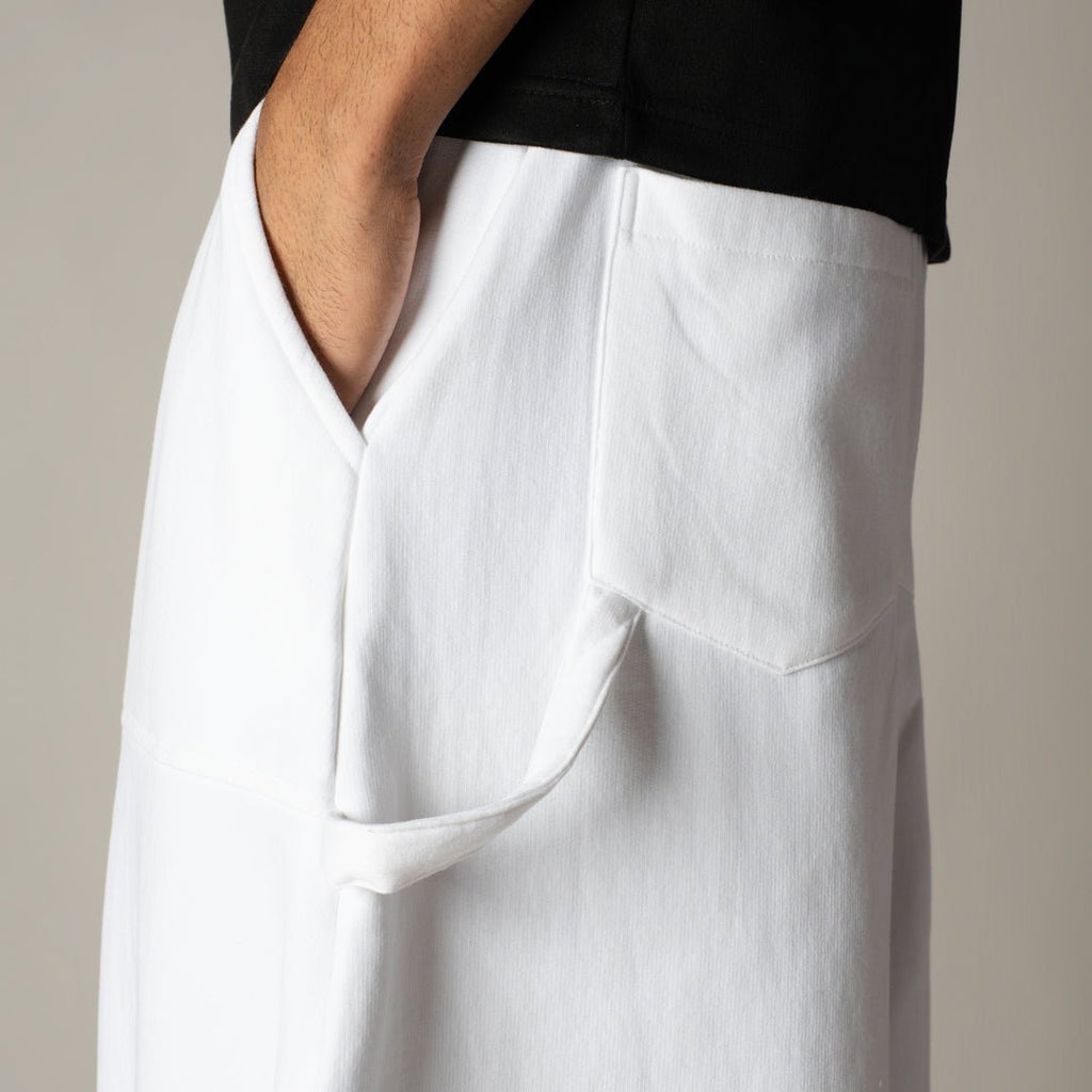 WHITE CARPENTER FLEECE BAGGY SWEATPANT - Hophead