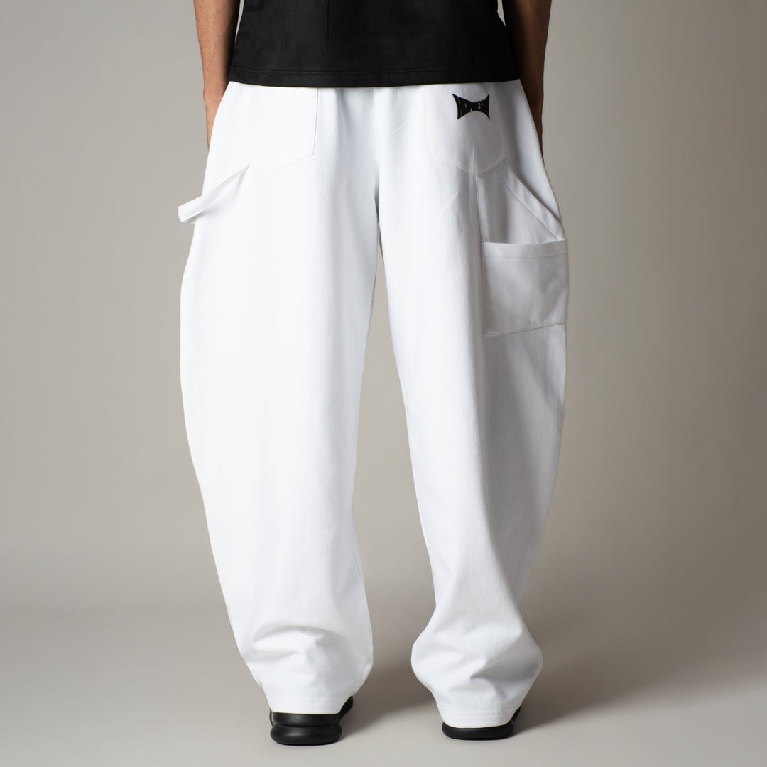 WHITE CARPENTER FLEECE BAGGY SWEATPANT - Hophead