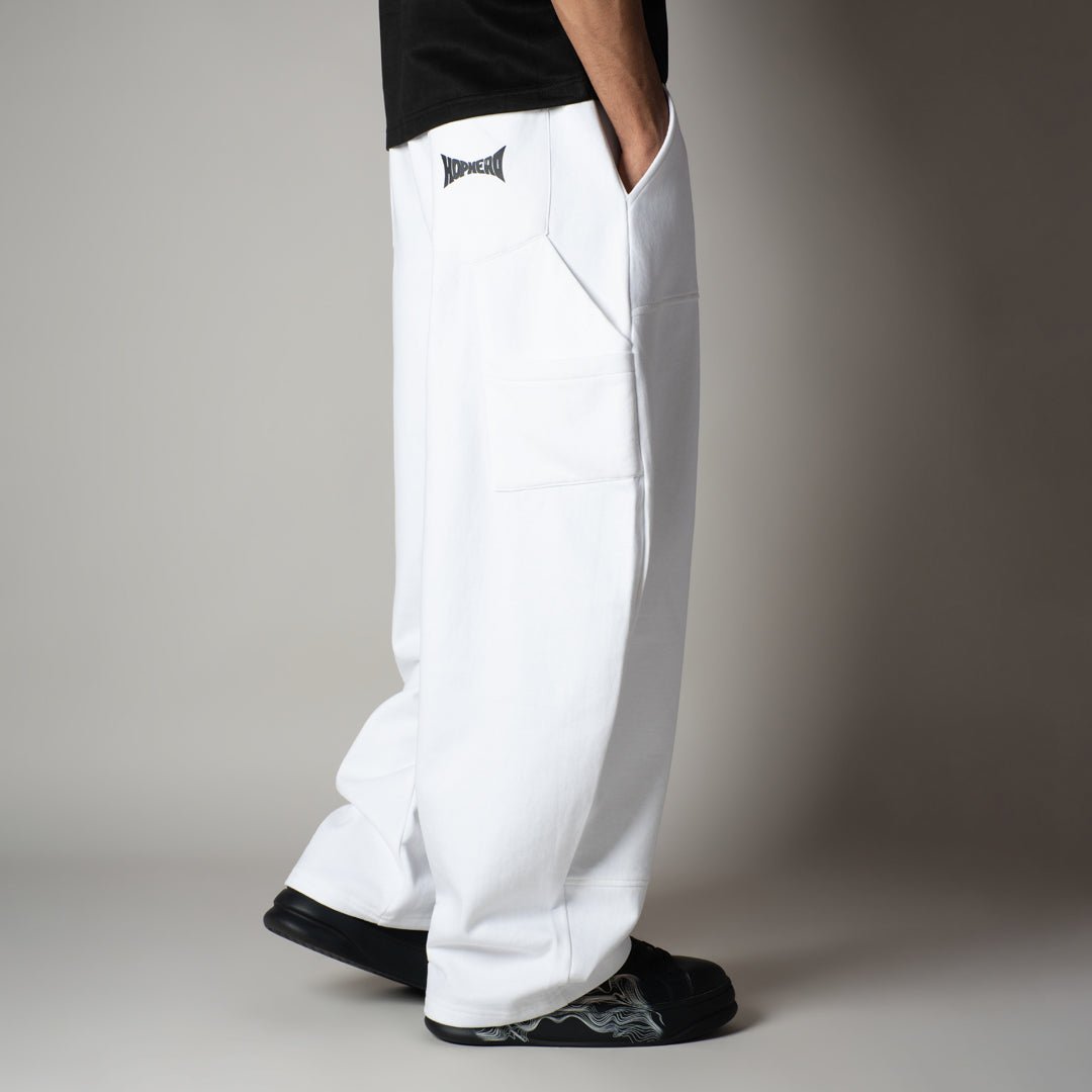 WHITE CARPENTER FLEECE BAGGY SWEATPANT - Hophead